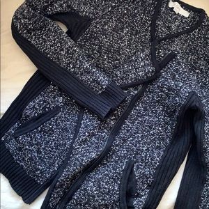 Motorcycle style thick cotton sweater jacket